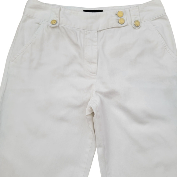 Talbots Women's Flare Wide-Leg White Pants Size 6 Waist 30" Inseam 31.5" - Picture 6 of 9